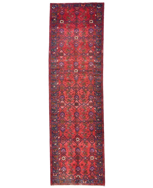 Vintage Red Tribal 3'2X10'7 Hamedan Persian Runner Rug