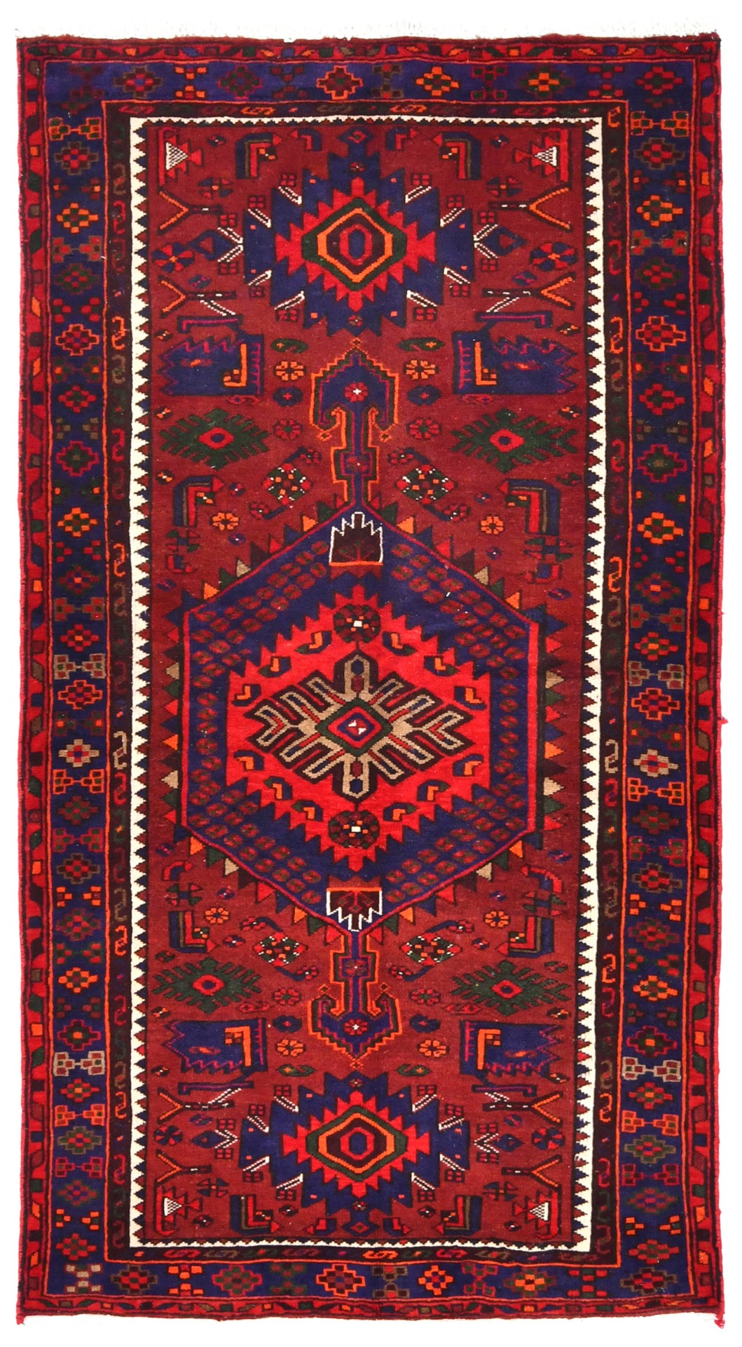 Vintage Maroon Red Tribal 4X7 Hamedan Persian Rug