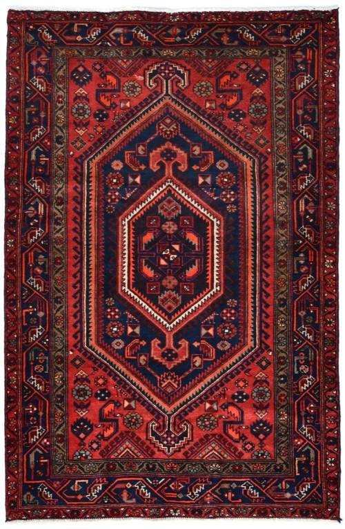 Vintage Red Tribal 4'5X6'7 Hamedan Persian Rug