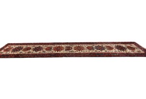 Vintage Cream Tribal 3X15 Karajeh Persian Runner Rug