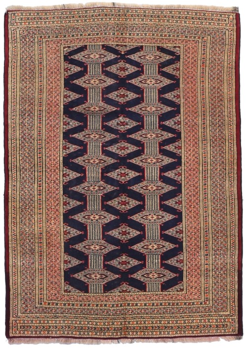 Vintage Geometric Tribal 3'4X4'8 Turkoman Persian Rug