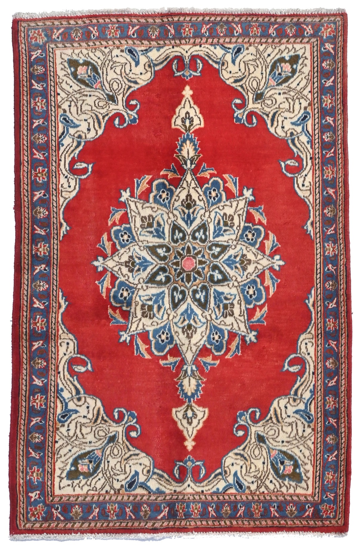 Semi Antique Red Traditional 3X5 Tabriz Persian Rug