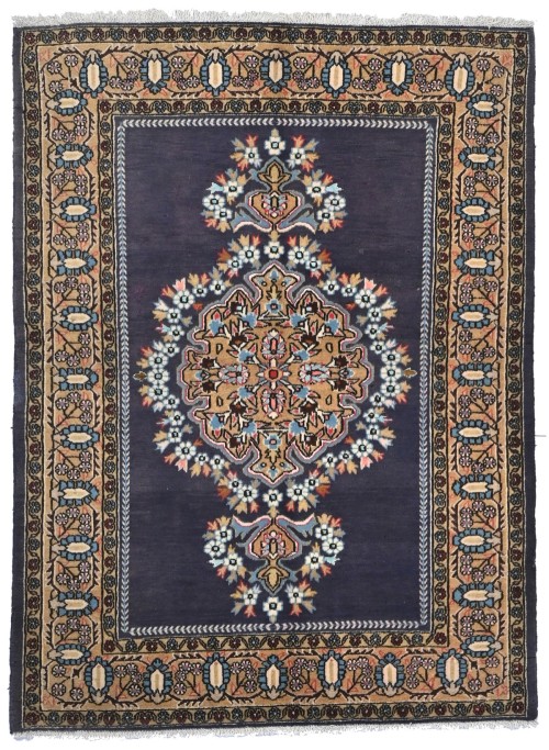 Vintage Plum Floral 3X5 Shahreza Persian Rug