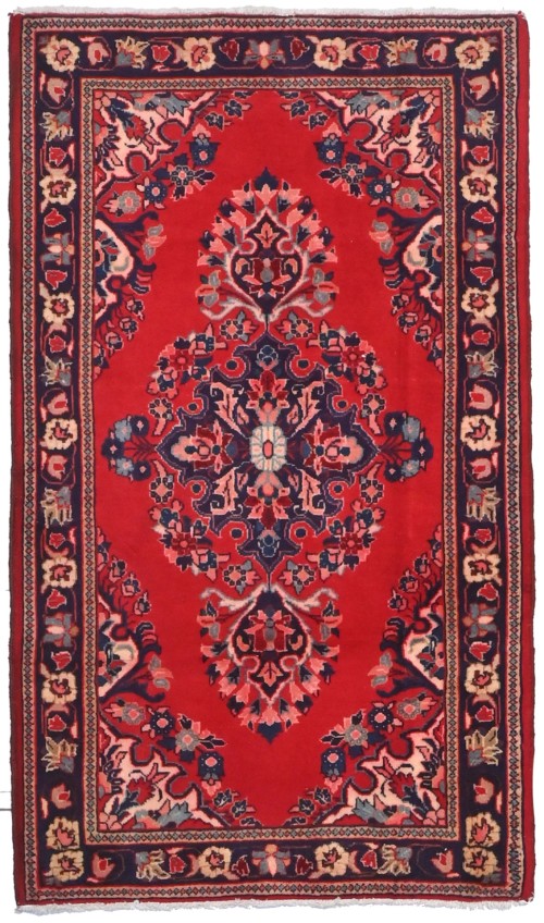 Vintage Red Classic Traditional 2'2X3'8 Kashan Persian Rug