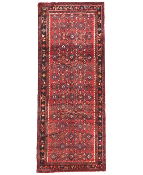 Vintage Red Tribal 4X9 Hamedan Persian Runner Rug