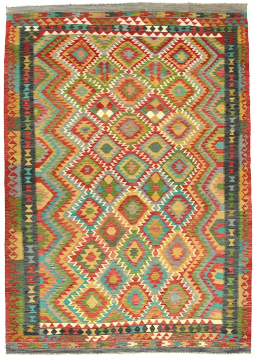 Multicolored Geometric Reversible 11X16 Kilim Oriental Rug