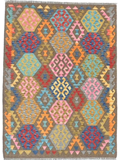 Multicolored Geometric Reversible 4X6 Kilim Oriental Rug