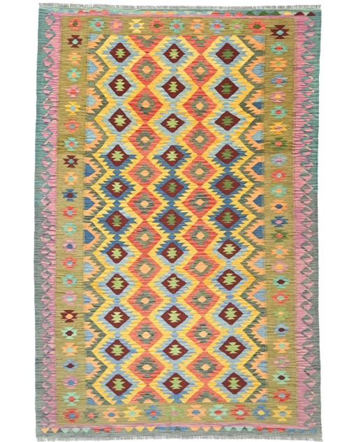 Multicolored Geometric Reversible 7X10 Kilim Oriental Rug