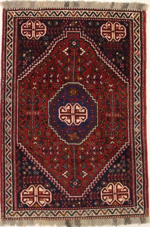 Red Tribal 3'5X5 Shiraz Persian Rug