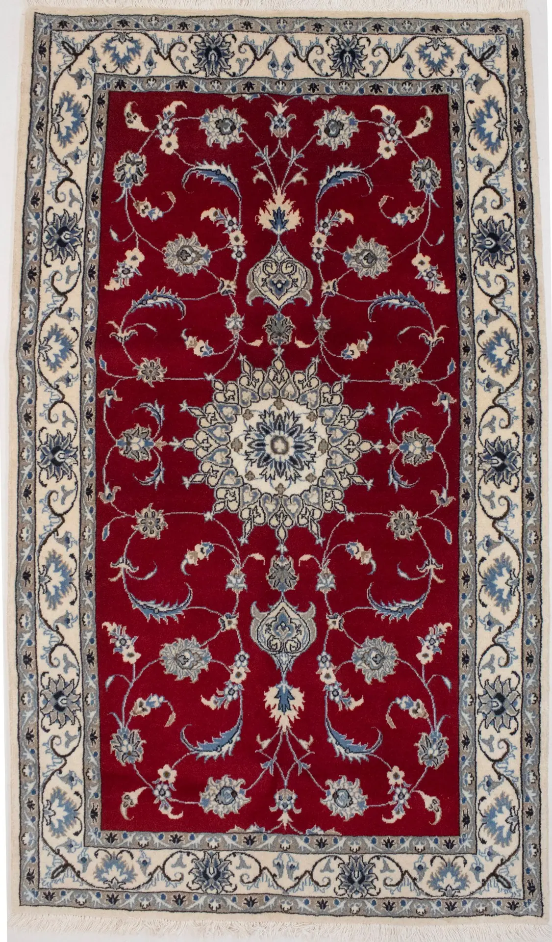 Red Classic Floral 4X7 Nain Kashmar Persian Rug