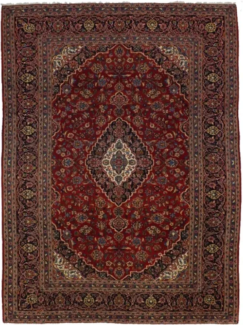 Vintage Red Traditional 10X13 Kashan Persian Rug