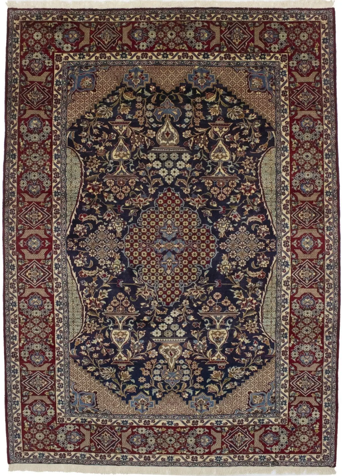 Vintage Navy Blue Traditional 8X12 Najafabad Persian Rug