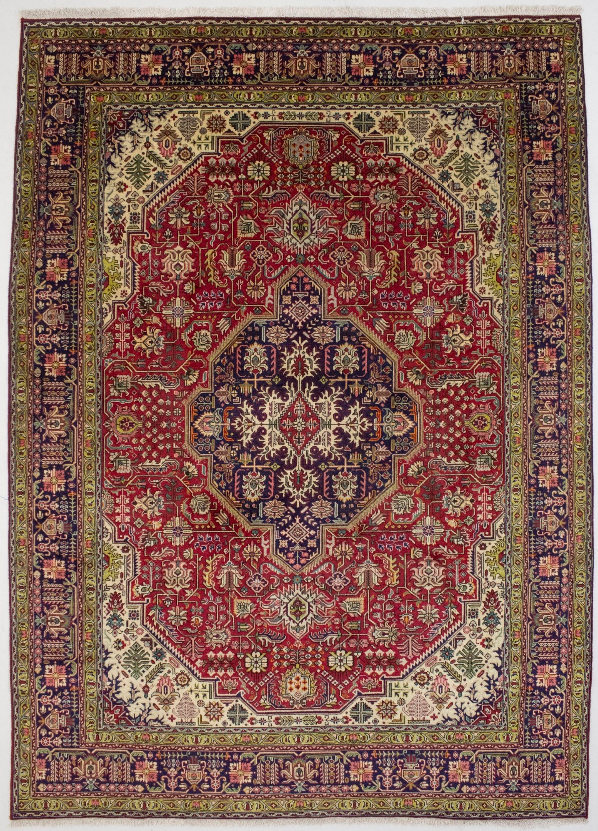 Vintage Traditional Red 8X11 Tabriz Persian Rug