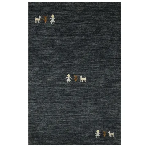 Charcoal Pictorial Gabbeh Modern Rug in All Size