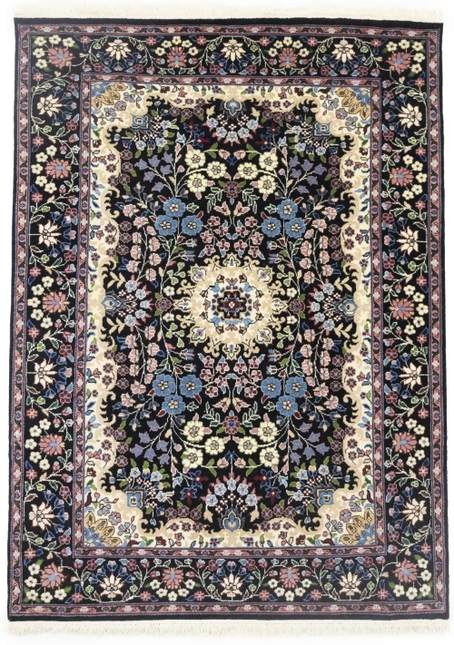 Black Floral 4X6 Kirman Oriental Rug